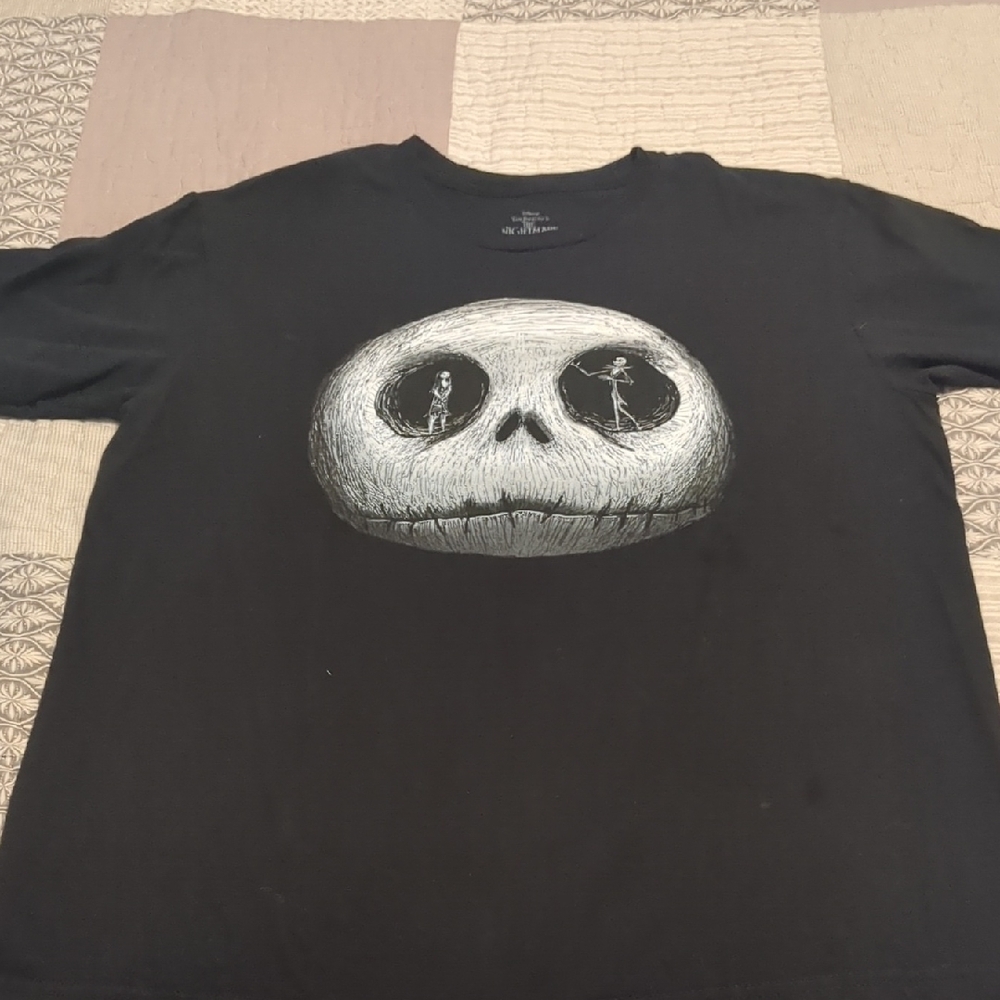Disney Black Long Sleeve Tee with Skull Graphic